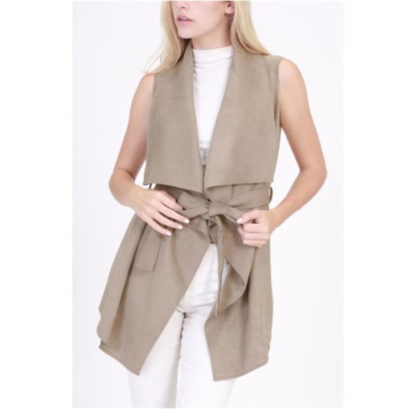 NWT HYFVE Faux Suede Belted Vest Sizes: S, L - Picture 3 of 7